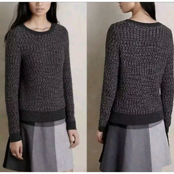 Anthropologie Moth XS Nubby Sweater Womens Chunky Knit Gray #9 - Picture 1 of 9